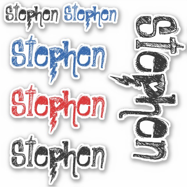 Boys Custom Name Vinyl Decal Personalised Graffiti (Front)