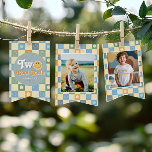 Boys Cute 2nd Birthday Milestone Photo Bunting