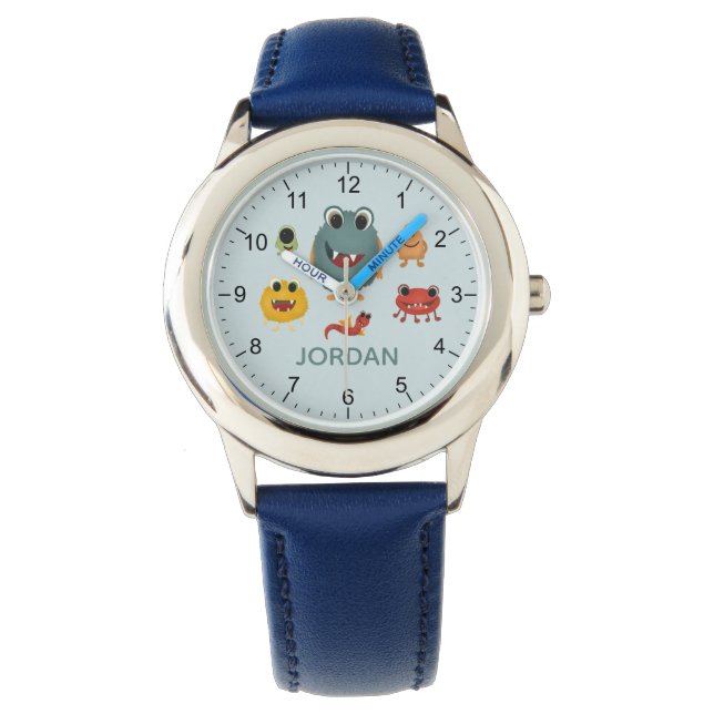 Boys Cute and Cool Blue Monster Alien Watch (Front)