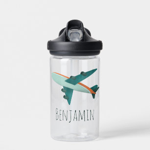 Boys Cute Blue Aeroplane Kids Travel Water Bottle