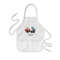 Boys Cute Blue Construction Cement Mixer Cartoon