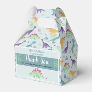Boys Cute Blue Dinosaur T-Rex Baby Shower Favour Box