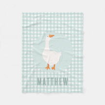 Boys Cute Blue Gingham Goose Farm Kids  