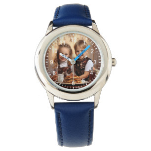Boys Cute Blue Kids Gift Siblings Circle Graphic Watch