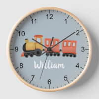 Boys Cute Blue Modern Train Travel Baby Nursery