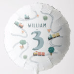 Boys Cute Blue Modern Train Travel Kids Birthday Balloon<br><div class="desc">This cute and modern transport-themed kids balloon design features a blue train travel illustration, with trains, tracks, and greenery in a white background. The balloon can be personalised with your boys name and age, the perfect travel-themed addition to your toddler or child’s birthday party. This balloon is set for a...</div>