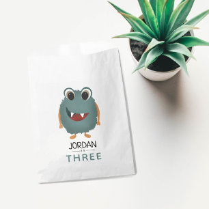 Boys Cute Blue Monster Kids Birthday Party Favour Bags