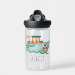 Boys Cute Blue Nautical Ocean Boat Kids School Water Bottle<br><div class="desc">This cute nautical kids bottle design features a modern boat illustration on pastel blue and can be personalised with your boy's name. The perfect whimsical addition to your boys school supplies - great for preschool or kindergarten.</div>