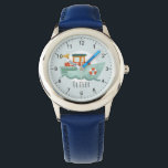 Boys Cute Blue Nautical Ocean Boat Kids Watch<br><div class="desc">This cute nautical kids watch design features a modern boat illustration,  and can be personalised with your boy's name. The perfect modern and whimsical gift for any toddler,  child,  or ocean lover!</div>