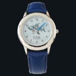 Boys Cute Blue Ocean Shark Kids Watch<br><div class="desc">This cute and modern kids watch design features a blue shark cartoon,  with bubbles and waves. The watch can be personalised with your boys name. The perfect ocean themed gift for any child,  perfect for a toddlers first watch!</div>