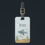 Boys Cute Blue Ocean Shark Name Kids Luggage Tag<br><div class="desc">This cute and modern kids luggage tag features a blue ocean shark design, with sea weed, fish and bubbles, , and can be personalised with your boys name and contact details. The perfect ocean themed gift for your baby, toddler or child's first trip. Check out our collection for the matching...</div>