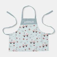 Boys Cute Blue Paramedic Ambulance Pattern Kids