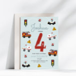 Boys Cute Blue Police Emergency Travel Birthday Invitation<br><div class="desc">This cute blue boys birthday invitation features a fire engine truck, police car, and ambulance illustration, with a matching blue emergency travel pattern on the reverse, and can be personalised with the details necessary for your child's party. The perfect transport-themed invitations for your toddler's birthday event. Set for a fourth...</div>