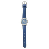 Boys Cute Blue Rocket Ship Space and Name Kids Watch (Flat)