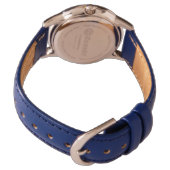 Boys Cute Blue Rocket Ship Space and Name Kids Watch (Back)