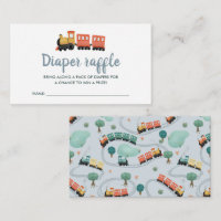 Boys Cute Blue Train Diaper Raffle