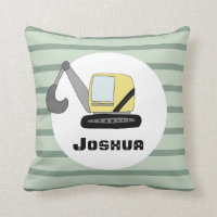Boys Cute Construction Digger Excavator and Name