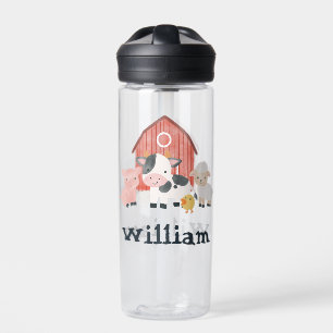 Boys Cute Farm Animal Barnyard Kids Water Bottle