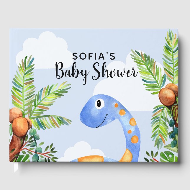 Boys Cute Jungle Baby Shower Guest Book (Front)