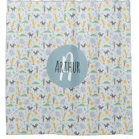 Boys Cute Jungle Safari Animals Zebra & Name Kids