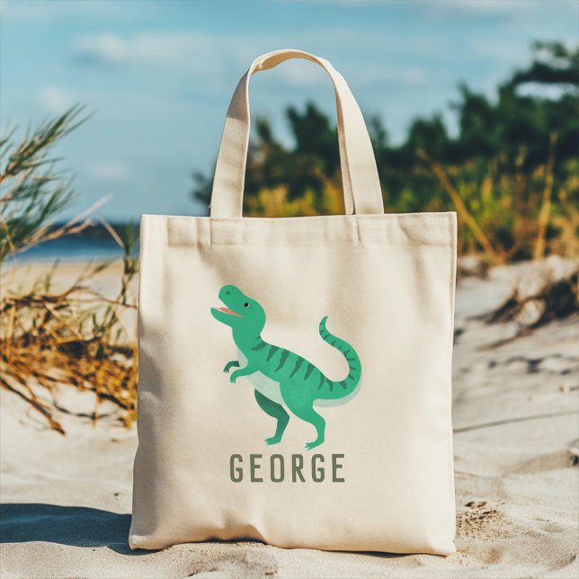 Boys Cute Jungle T-Rex Dinosaur Kids Tote Bag (Creator Uploaded)