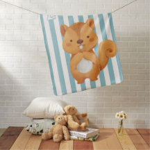 Boys Cute Modern Beaver Baby Blanket