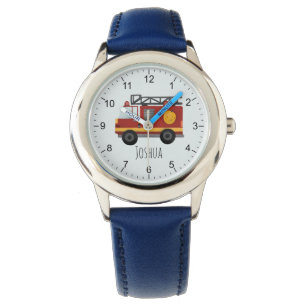 Boys Cute Modern Fire Engine Truck Kids Watch