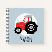 Boy's Cute Red Farm Tractor Kids School