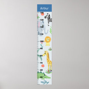 Boys Cute Safari Animals Elephant CM Growth Chart
