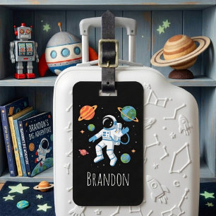 Boys Cute Space Astronaut Kids Luggage Tag