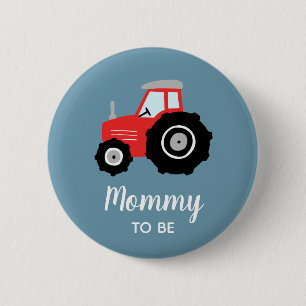 Boys Cute Tractor Mummy to Be Baby Shower 6 Cm Round Badge