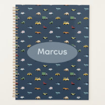 Boys Cute Transport Car Pattern monogram Kids