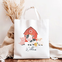 Boys Cute Watercolor Farm Animal Barnyard Kids