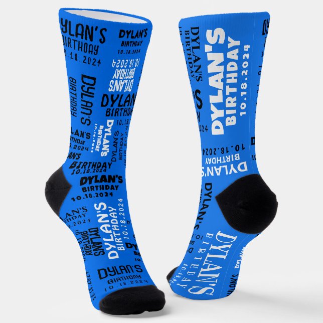 Boys Dance Floor BIRTHDAY Take Home Gift Socks (Angled)