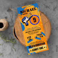 Boys Dart Gun Party Birthday Invitation