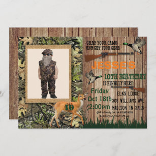 Boys Deer Hunting Birthday Invitation