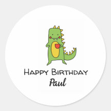 boys dinosaur happy birthday party favour 