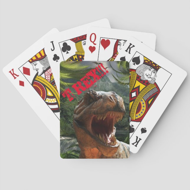 Boys Dinosaur Jurassic T Rex  Playing Cards (Back)