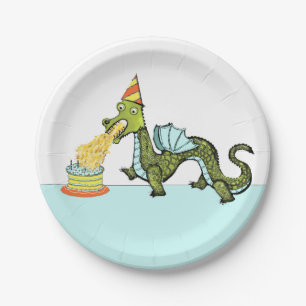 Boys Dragon Birthday Party Paper Plate