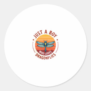 Boys Dragonfly (2) Classic Round Sticker