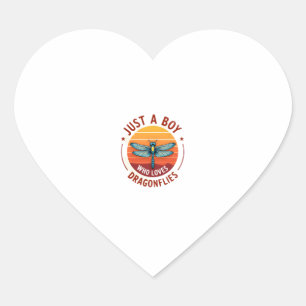 Boys Dragonfly (2) Heart Sticker