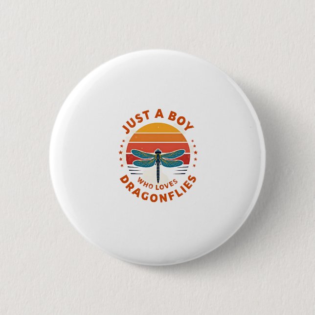 Boys Dragonfly 6 Cm Round Badge (Front)