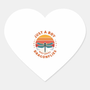 Boys Dragonfly Heart Sticker
