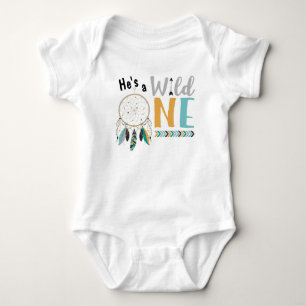 Boys Dreamcatcher Wild ONE 1st Birthday Outfit Baby Bodysuit