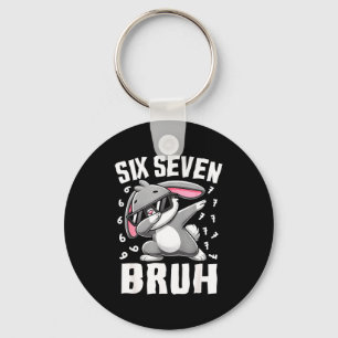 Boys easter day six seven bruh dabbing bunny 67 key ring
