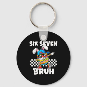 Boys easter funny dabbing bunny bruh six seven 67 key ring