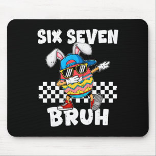 Boys Easter Funny Dabbing Bunny Bruh Six Seven 67 Mouse Mat