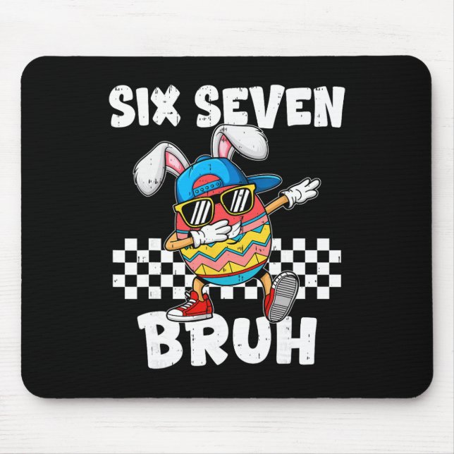 Boys Easter Funny Dabbing Bunny Bruh Six Seven 67  Mouse Mat (Front)