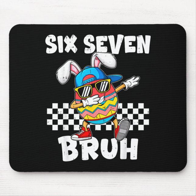 Boys Easter Funny Dabbing Bunny Bruh Six Seven 67  Mouse Mat (Front)