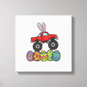 Boys Easter Monster Truck Happy Easter Day Eggs To Canvas Print